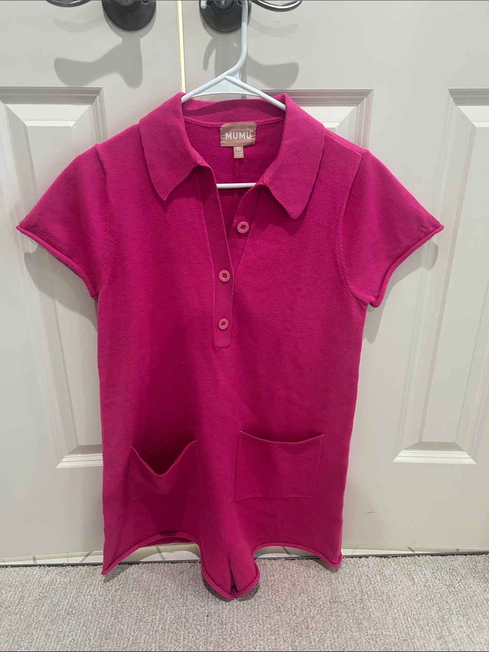 Show Me Your MuMu Fuchsia Polo Romper